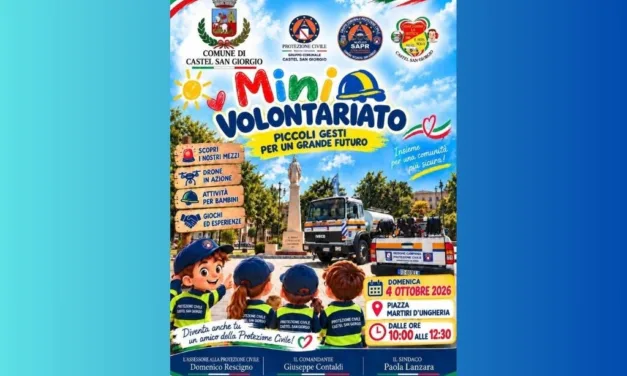 Castel San Giorgio, arriva “Mini Volontariato”: una giornata dedicata ai più piccoli