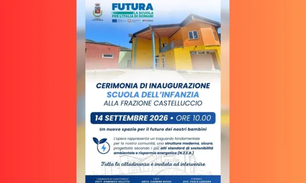 CASTEL SAN GIORGIO -CERIMONIA INAUGURAZIONE SCUOLA DELL’INFAZIA CASTELLUCCIO