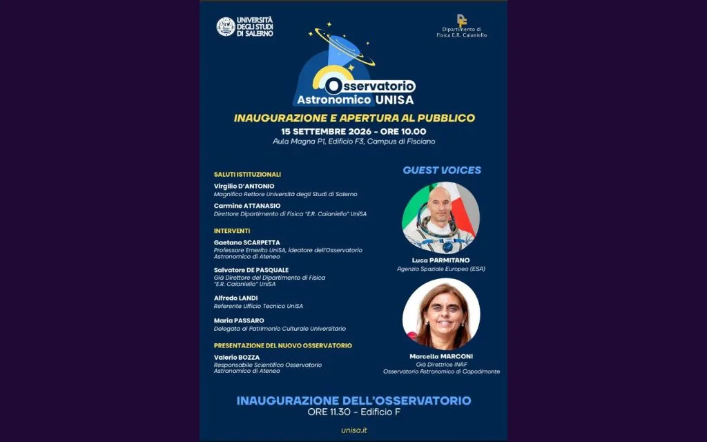 UNISA – Inaugurazione del nuovo Osservatorio Astronomico di Ateneo