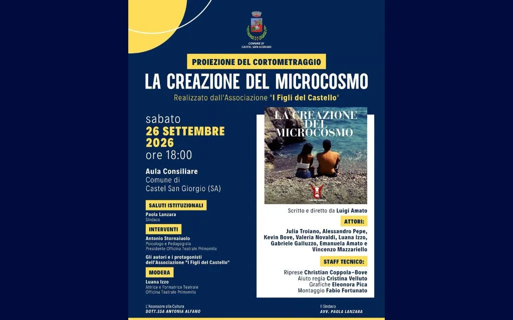 CASTEL SAN GIORGIO – PROIEZIONE CORTOMETRAGGIO IN AULA COMUNALE