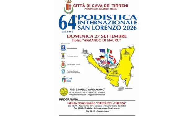 CAVA DE TIRRENI – 64ª “Podistica Internazionale San Lorenzo” e Premio allo “Sportivo cavese dell’anno” a Catello Mari