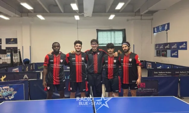 Tennis Tavolo Nocera, esordio vincente in Serie B2: netto 6-1 sul campo dell’Olimpia Martina